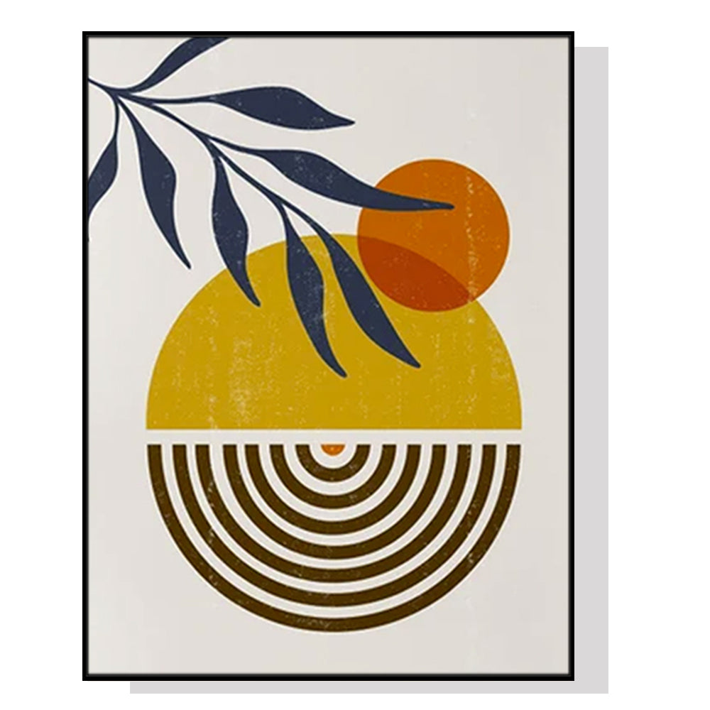 Oceans Sun and Moon – Black Frame Canvas