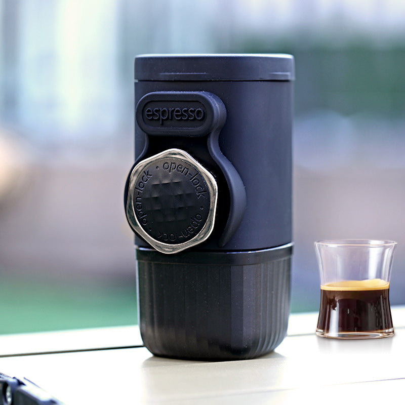 Portable Hand-Press Espresso Maker - Compact Capsule & Powder Coffee Machine