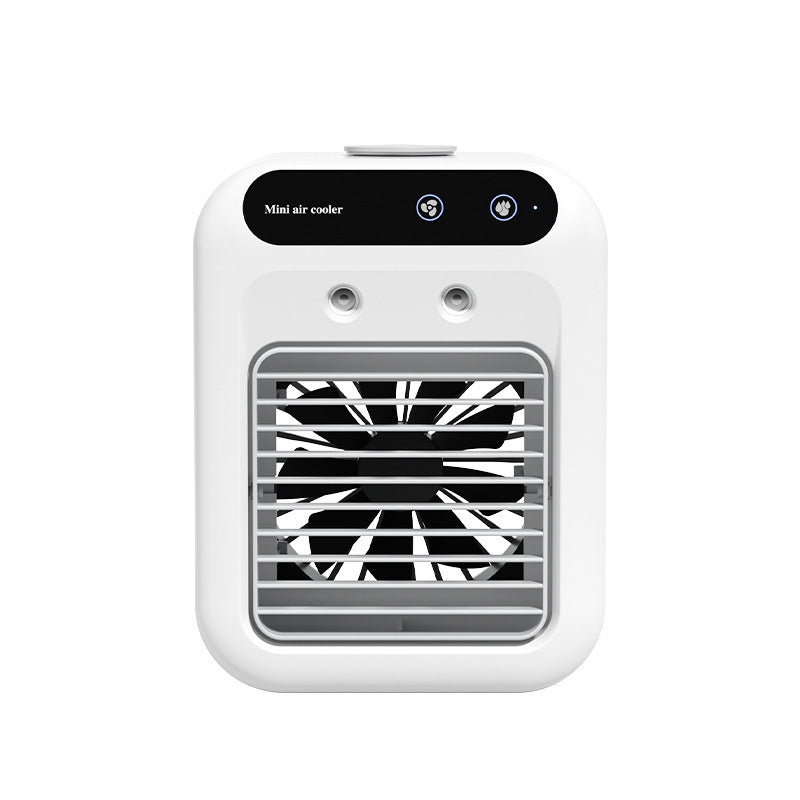Portable 500ml Large-Capacity Air Cooler Fan - 9-Blade Strong Wind & Wide-Angle Oscillation, Easy Top-Fill Desktop Evaporative Humidifier