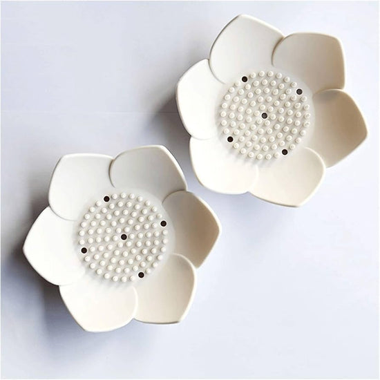 Flower shaped soap dish white