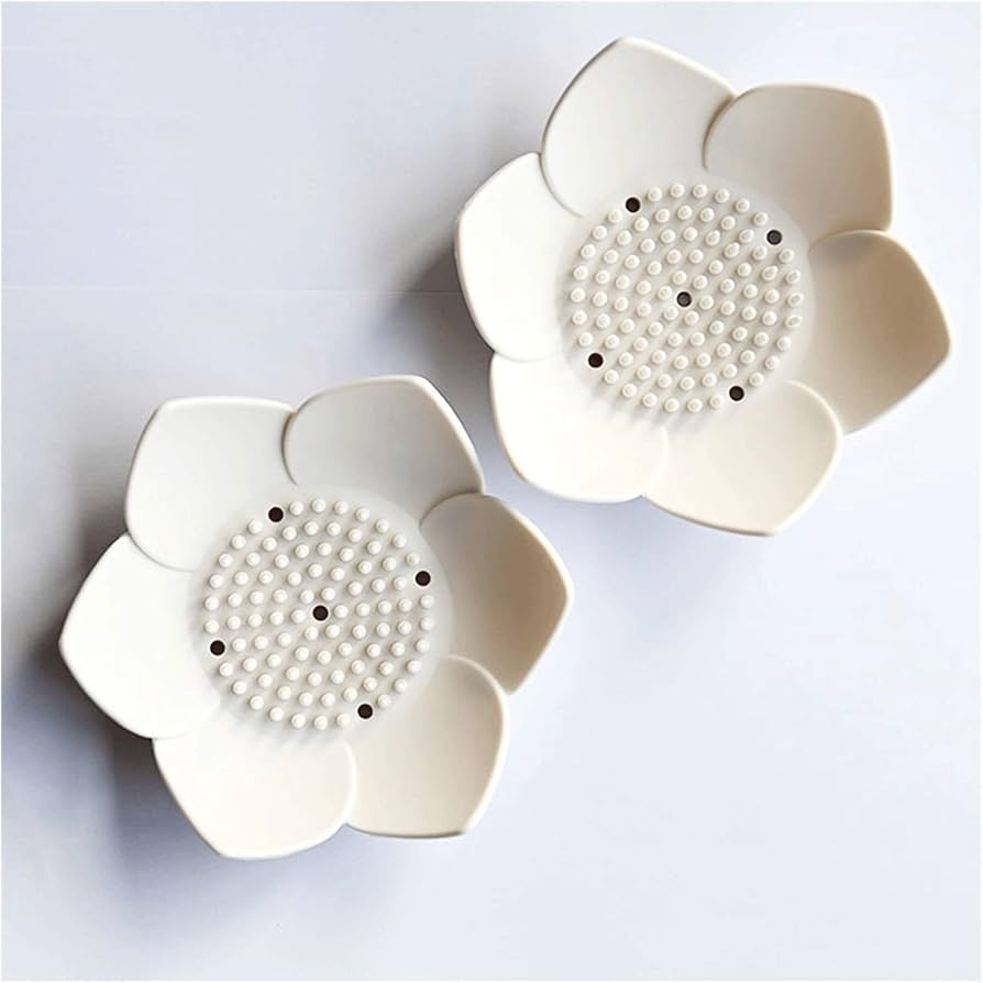 Flower shaped soap dish white