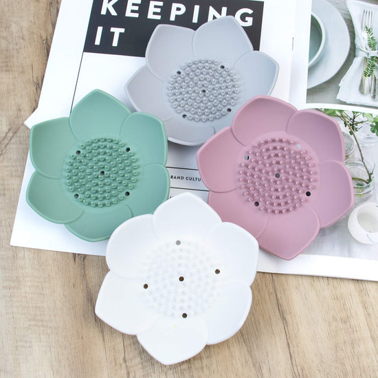 Flower shaped soap dish white