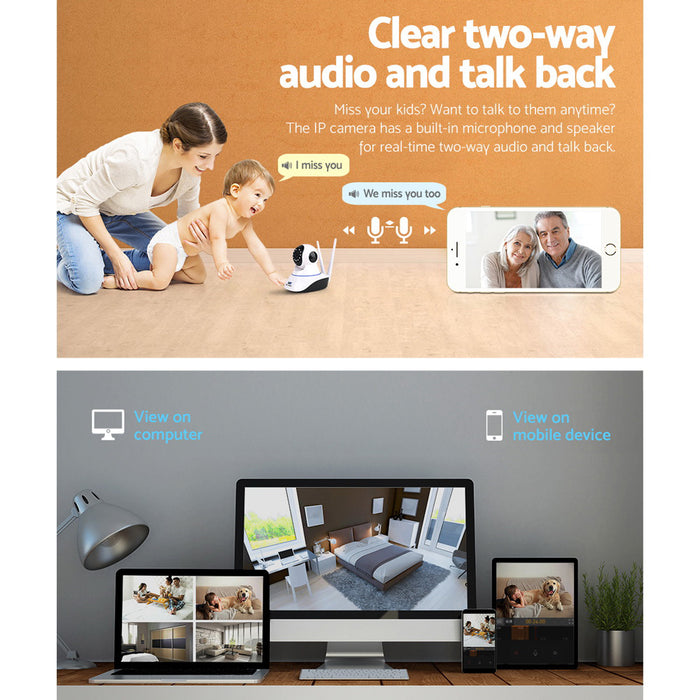 Camera Security WIFI Cam White UL-tech 1080P Wireless IP