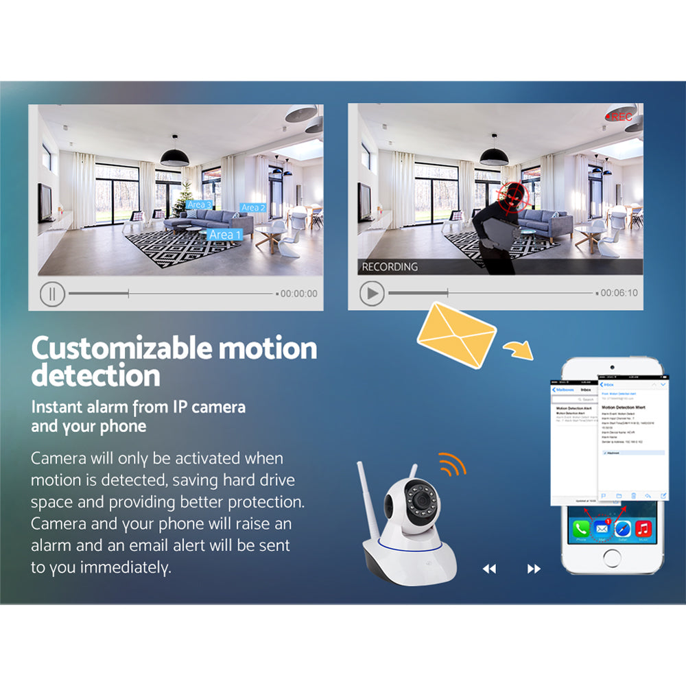 Camera Security WIFI Cam White UL-tech 1080P Wireless IP