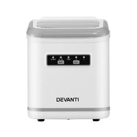 Devanti Ice Maker Machine Portable 12kg Countertop w/Self Cleaning 1.3L White