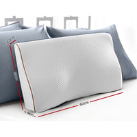 Giselle Bedding Memory Foam Contour Pillow Grey
