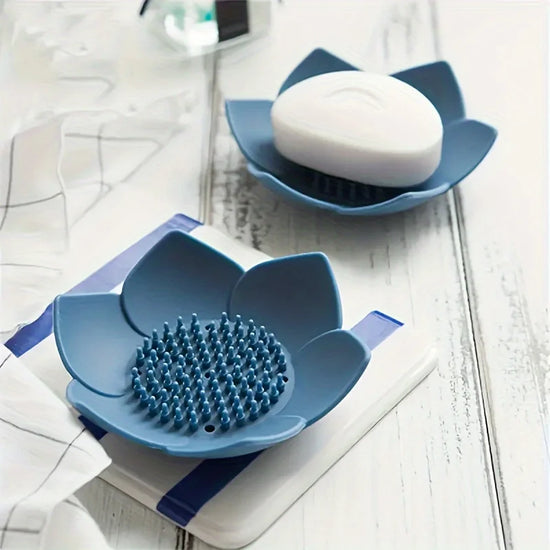 Flower shaped soap dish blue