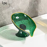 Green oval plastic soap dish