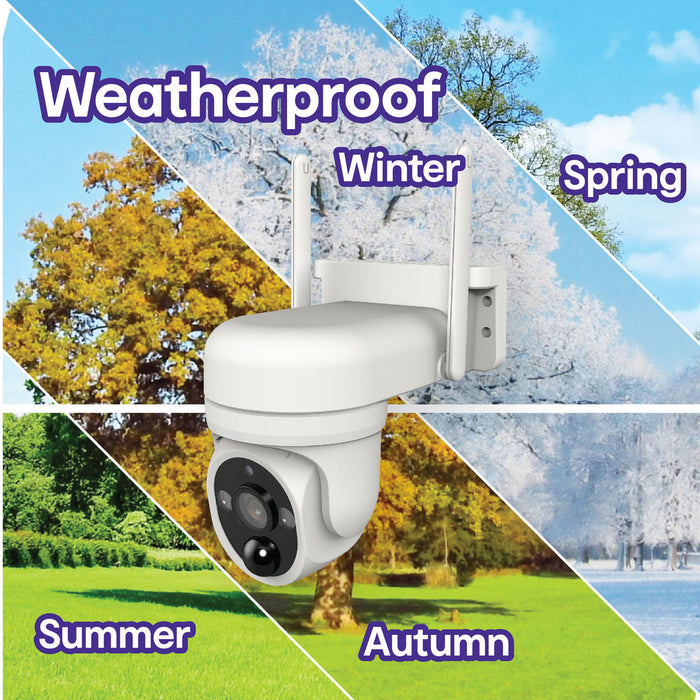 Laser FHD Outdoor Pan Tilt Camera Solar White