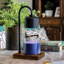 Black & Wood Arched Lamp