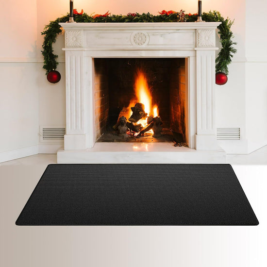 Fireproof Fireplace Hearth Mat, Fireplace Hearth Rug, Fire Resistant Rectangular Fire Pit, Heated Floor Mat for Outdoor Grills, Fire Pits, Smokers, Woodstoves, 48"x30"in