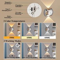 Indoor Wall Lamp - Night Light with Motion Sensor - Wireless LED Wall Light - Rechargeable Wall Lamp - Stair Lighting - Closet Lighting - Bedroom Lamp - USB Rechargeable - Magnetic -Warm White Light - Light Wood - 1 Piece