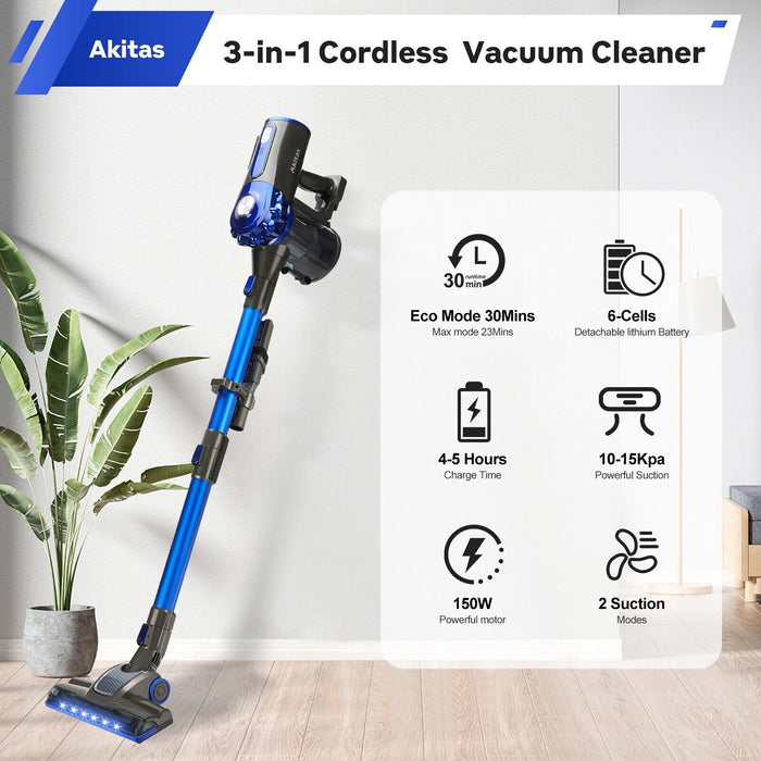 Handheld Stick Vacuum Cleaner 40 Min Runtime LED V8 150W