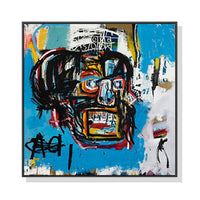 Oceans Blue Head By Basquiat – Black Frame Canvas
