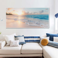 Oceans Ocean and Beach – White Frame Canvas