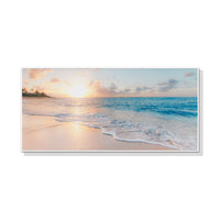 Oceans Ocean and Beach – White Frame Canvas