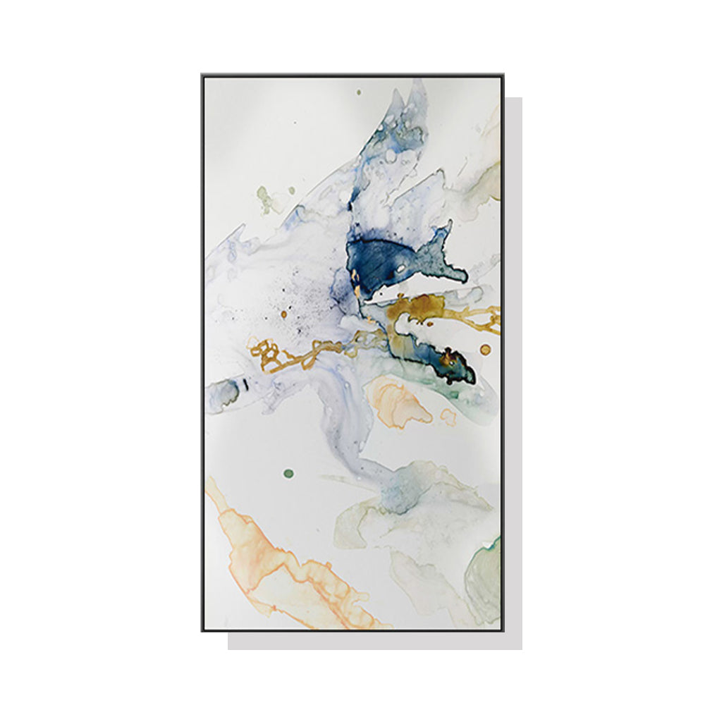 Oceans Abstract Watercolour – Black Frame Canvas