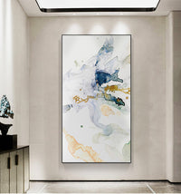 Oceans Abstract Watercolour – Black Frame Canvas
