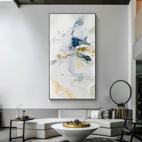 Oceans Abstract Watercolour – Black Frame Canvas