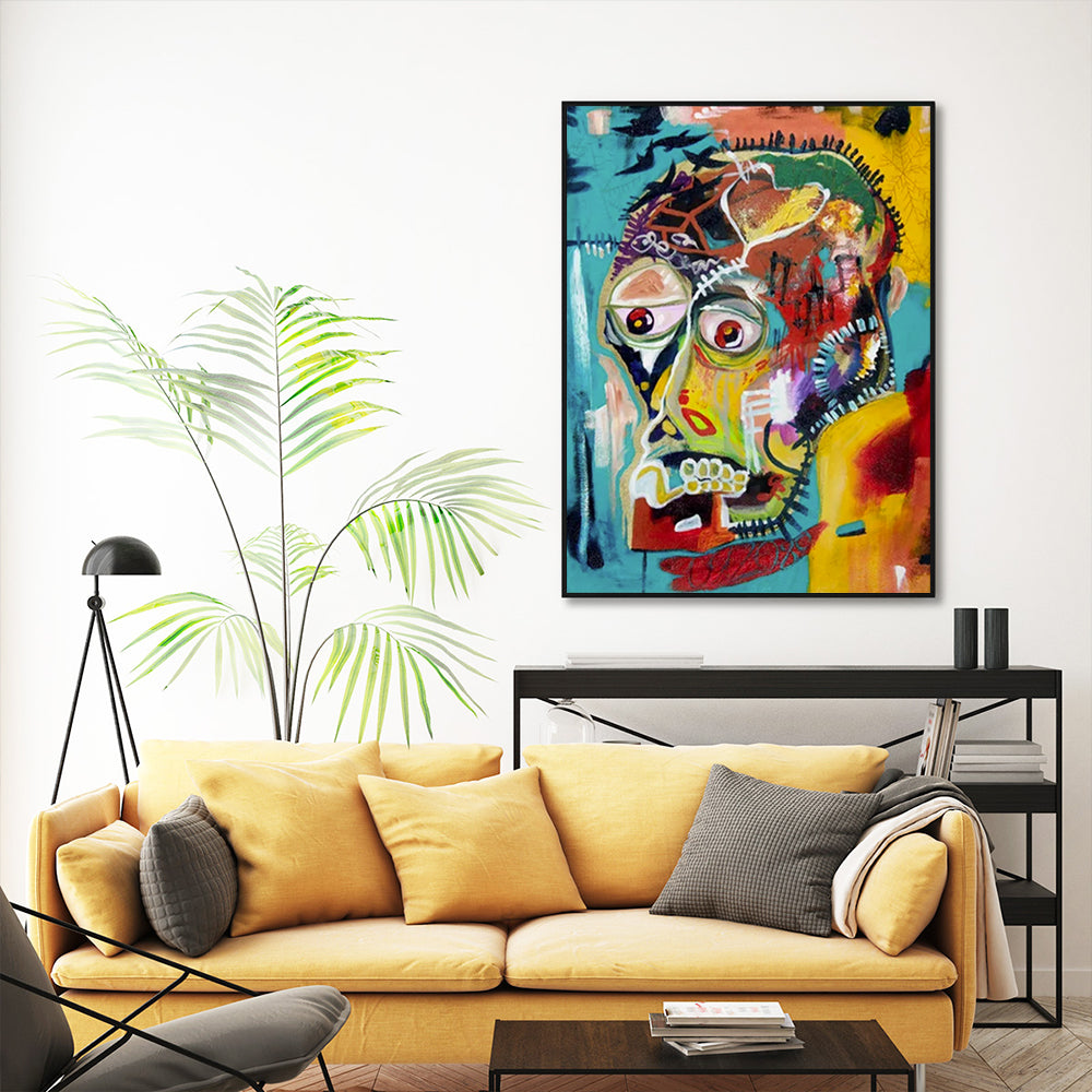 Oceans Pop Art Head – Black Frame Canvas