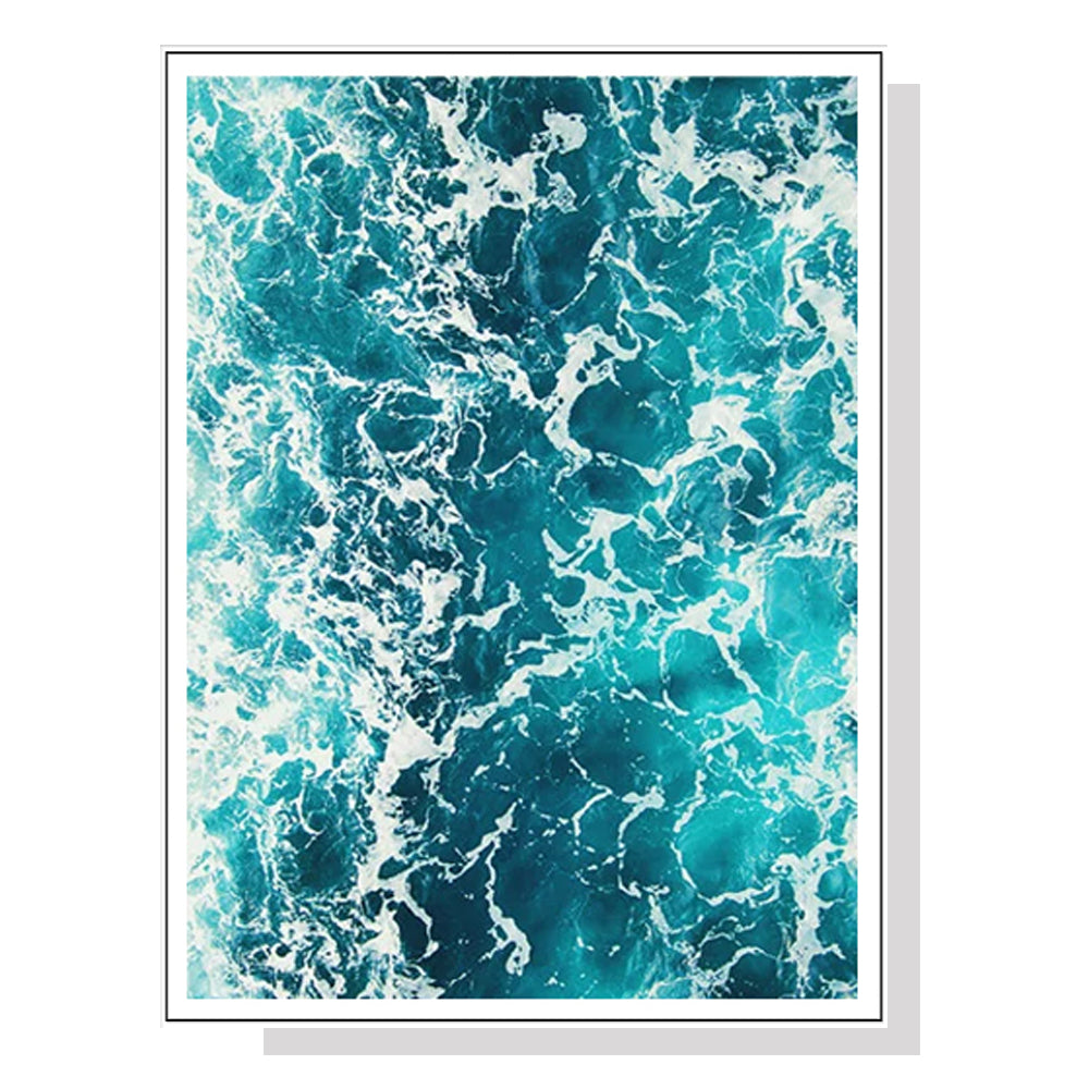 Oceans Blue Ocean – White Frame Canvas