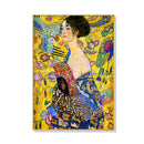 Oceans Lady With A Fan By Klimt – Gold Frame Canvas