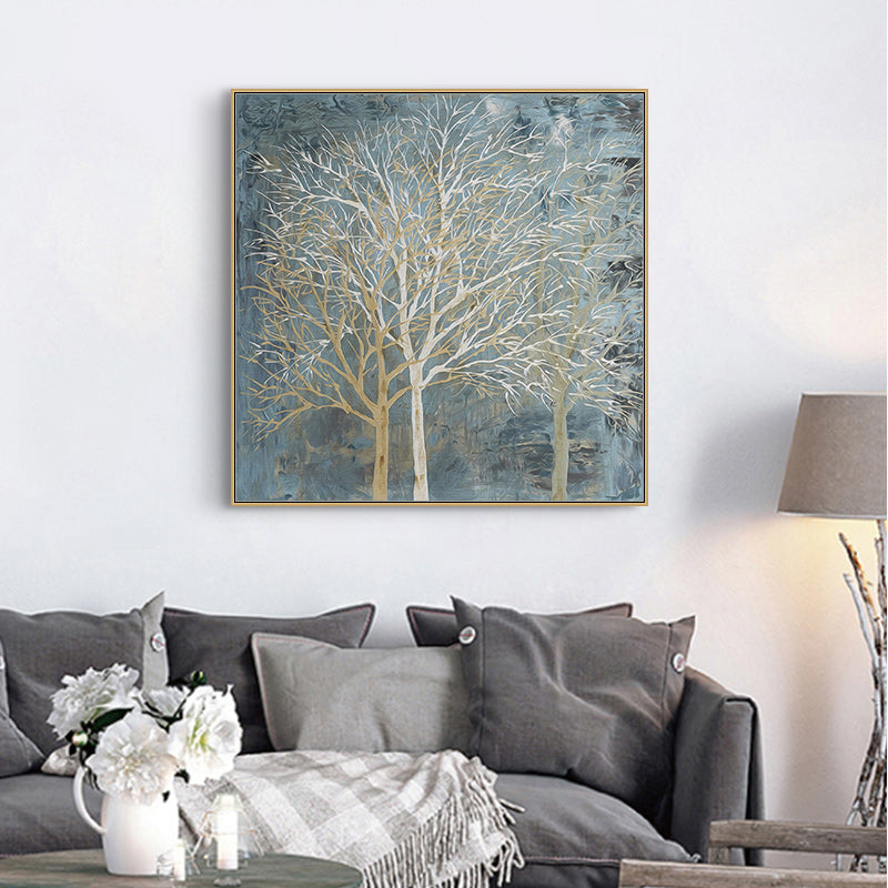 Oceans Forest In The Twilight Trees – Gold Frame Canvas