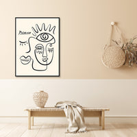Oceans Line Art By Pablo Picasso – Black Frame Canvas
