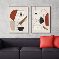 Oceans Abstract Line Art By Picasso – Black Frame Canvas (Set of 3)