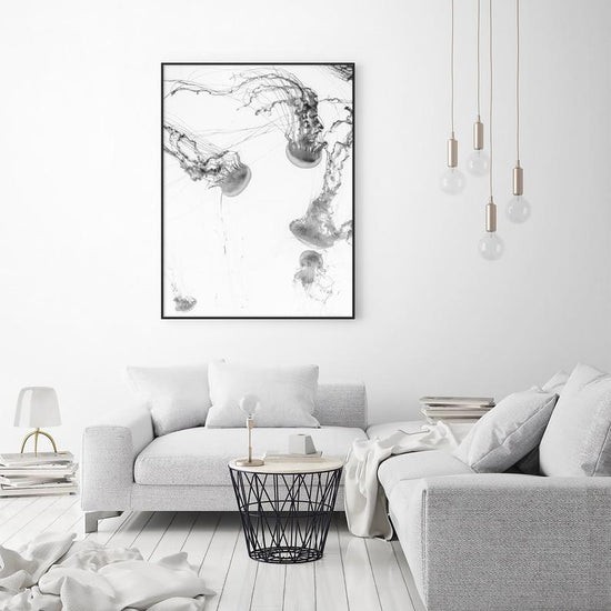 Oceans Jellyfish – Black Frame Canvas