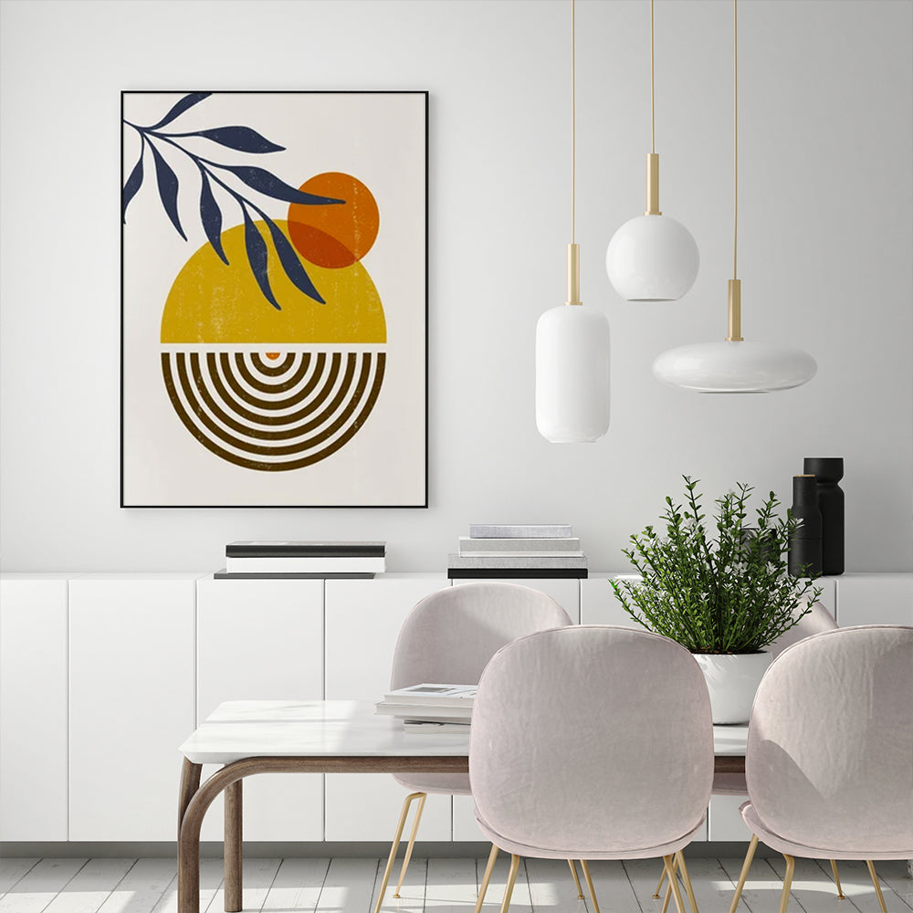 Oceans Sun and Moon – Black Frame Canvas
