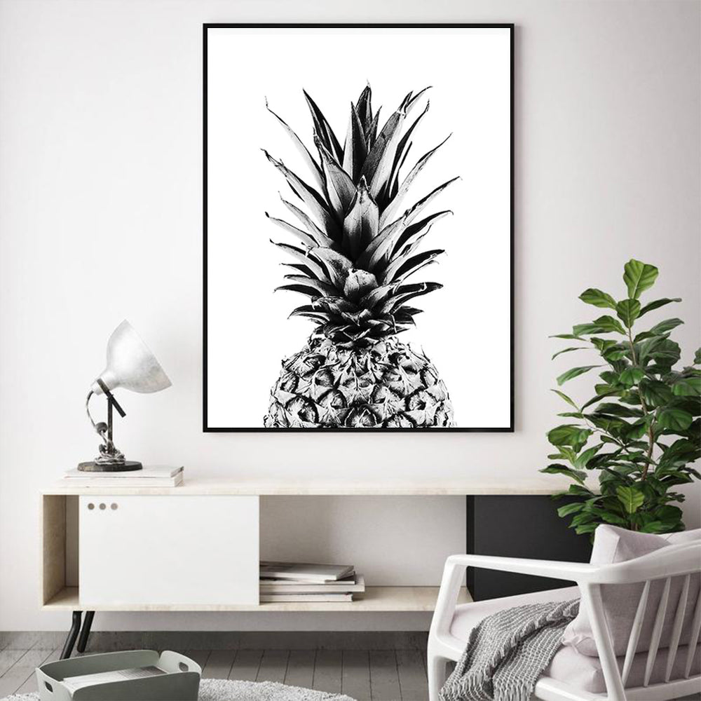 Oceans Pineapple – Black Frame Canvas