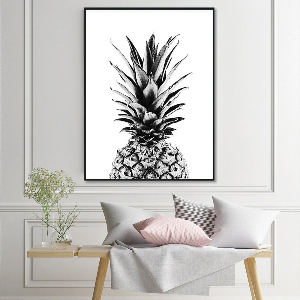 Oceans Pineapple – Black Frame Canvas