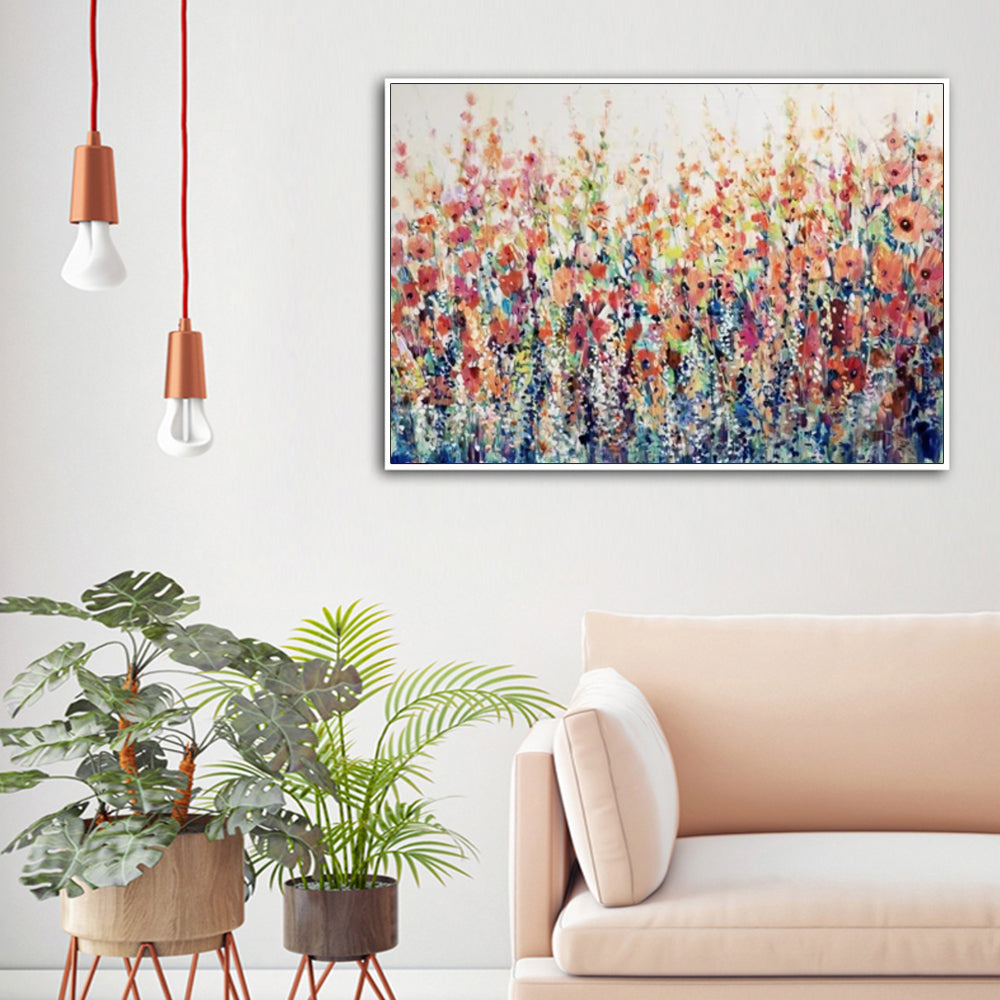 Oceans Flourish Of Spring – White Frame Canvas