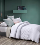 Cotton Quilt Cover Set - White - King