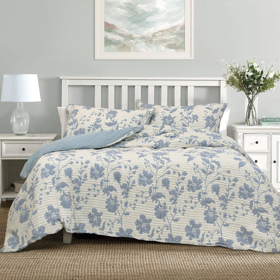 Algodon Abigail Multi Lightly Quilted Cotton Jacquard Quilt Cover Set King