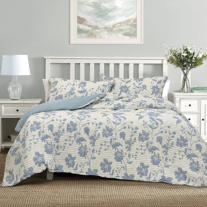 Algodon Abigail Multi Lightly Quilted Cotton Jacquard Quilt Cover Set King