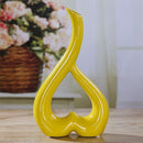 Creative Heart-shaped Ceramic Flower Vase for Home Office or Wedding Decor - Yellow