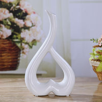 Creative Heart-shaped Ceramic Flower Vase for Home Office or Wedding Decor - Yellow