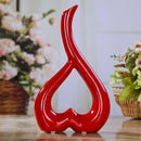 Creative Heart-shaped Ceramic Flower Vase for Home Office or Wedding Decor - Yellow