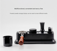 Black Espresso Coffee Tamping Station - Barista Tool Organizer for 51/53/58mm Portafilter, Tamper & Distributor
