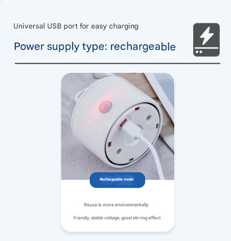 White Portable Electric Self-Stirring Mug