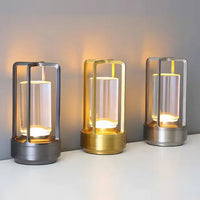 Cross-Shaped LED Table Lamp - Black Touch Button with USB Charging