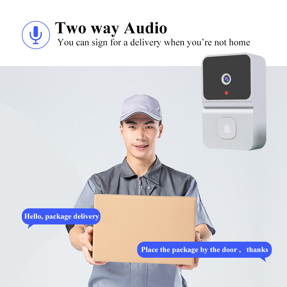 Mini Smart Video Doorbell - 480P Wide-Angle Lens, Two-Way Audio & Night Vision(black)