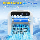 Portable 500ml Large-Capacity Air Cooler Fan - 9-Blade Strong Wind & Wide-Angle Oscillation, Easy Top-Fill Desktop Evaporative Humidifier