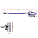Devanti Stick Vacuum Cleaner Cordless HEPA Filter Purple 150W